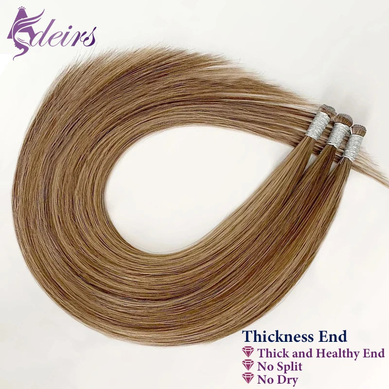 ADEIRS Genius Wefts Extensions Hair Bundles Brown Blonde 100% Real Human Hair Straight Remy Hair Invisible can Curly