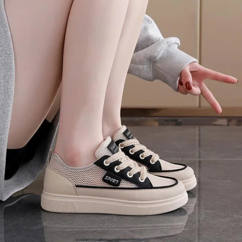 2026 New Women's Sports Shoes, Fashionable, Breathable, Lightweight, Non-slip, Wear-resistant, Casual Sports Shoes, Flat Shoes