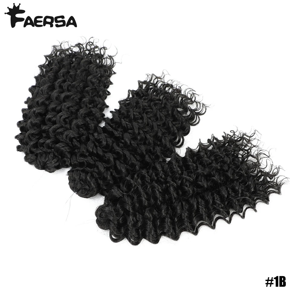 Wavy Strands Crochet Braid Hair14 18 &22inch Synthetic Ombre Wavy Curls Afro Curls Hair For Women Low Tempreture Deep Wave