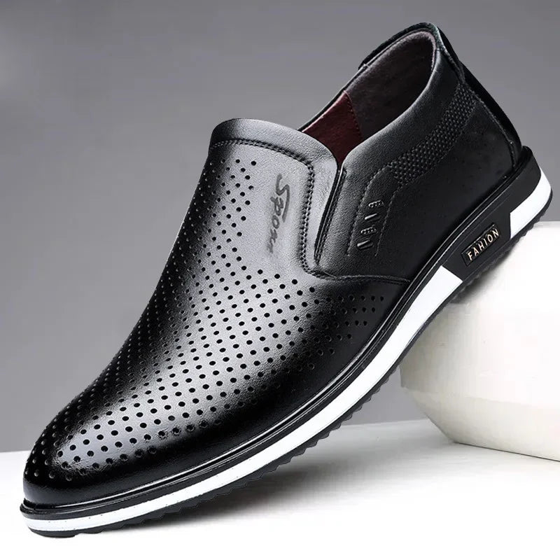 Leather Shoes Men Loafers Shoes 2026 Spring Summer Men Breathable Outdoor Casual Footwear Business Formal Single Shoes Sneakers