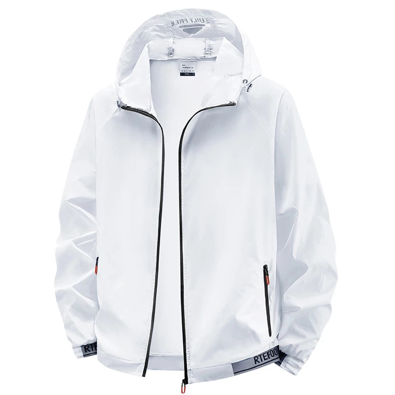 Outdoor Lightweight Hiking Jackets Men Fishing Cycling Hooded Gym Sports Running Coat Summer Sun-Protective Jacket Men Clothing