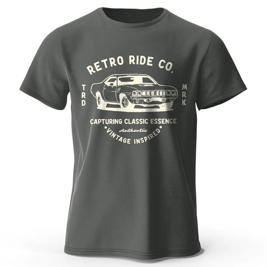 Mens Vintage Car T-Shirt 100% Cotton Oversized Retro Automobile Graphic Tee for Men and Women Classic Streetwear Style