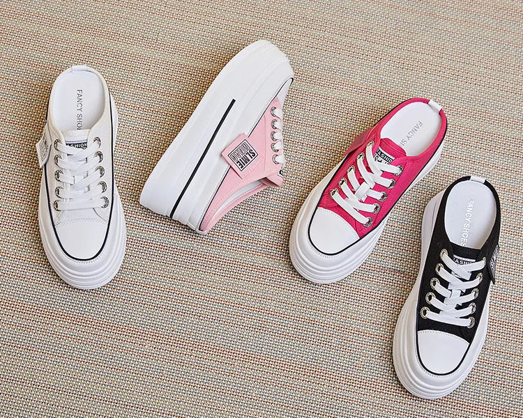 Fujin flip flops women 7.5cm Platform Slippers Denim Chunky Sneaker Casual Comfy Breathable Summer Shoes Women's slippers