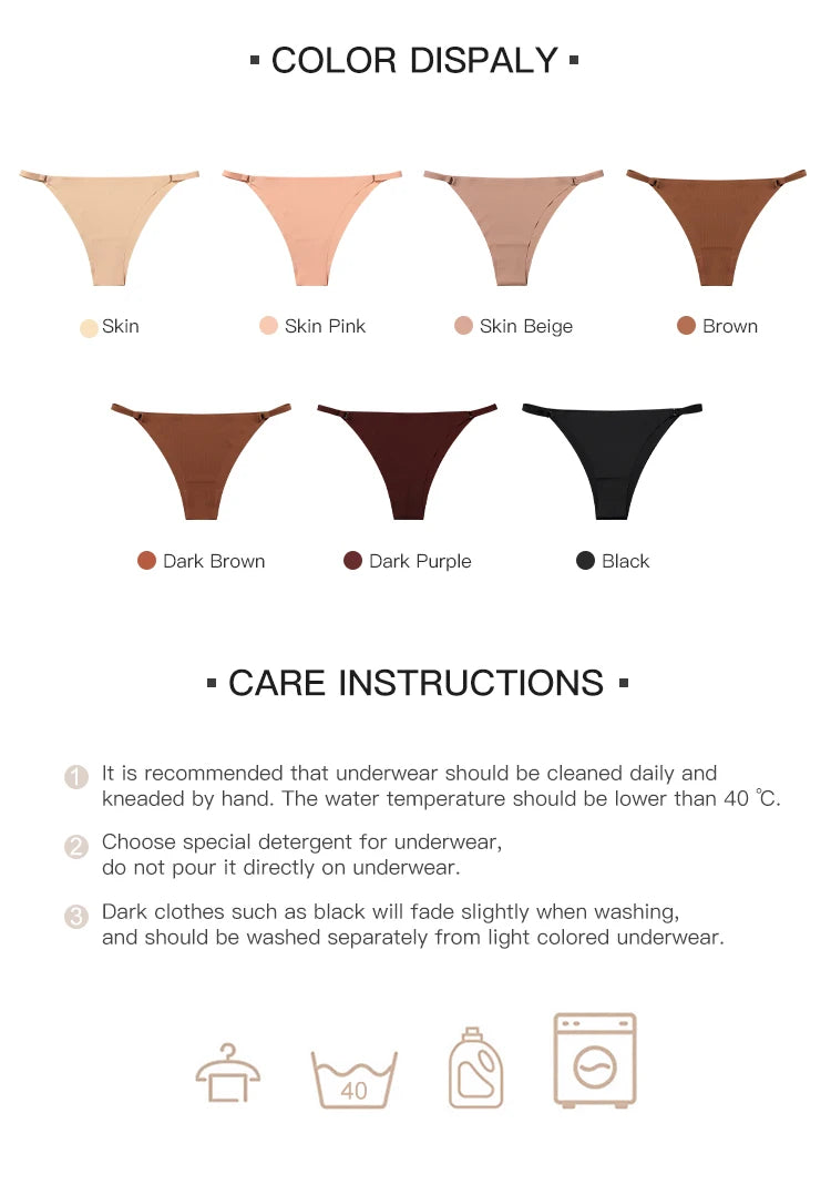 1Pc/2Pcs/4Pcs/7Pcs/Set Hot Sale Women's Panty Thin Belt Sexy Cotton Crotch Briefs Comfortable Breathable Seamless Panties