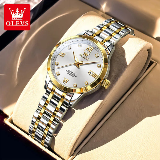 OLEVS 9946 Automatic Woman Watch Fashion Simplicity Ladies Watches Auto Date Waterproof Luminous Women's Mechanical Wristwatches