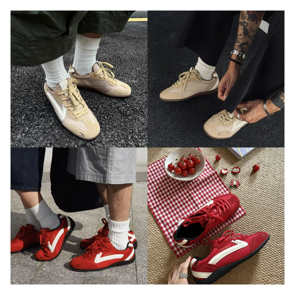 Maden Unisex Fall Vintage Patchwork Racing Shoes Breathable German Trainers Sneakers Thin Sole Casual Lace-Up Sport Winter Shoes