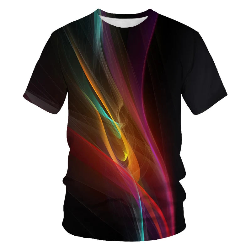 Summer Fashion Colour Light Spectrum Men T-shirt New Casual Printing Fun Tees Trend Personality Leisure O-neck Short Sleeve Tops