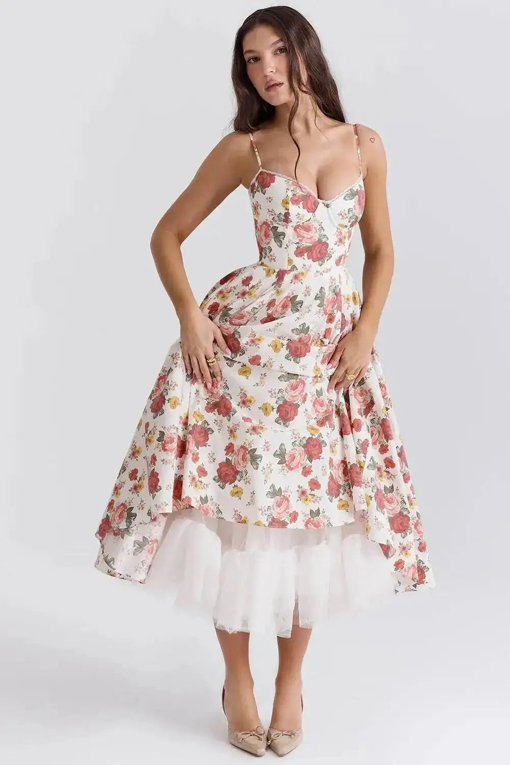 2026 Spring/summer High End Satin Strapless Heavy Industry French Waist Strap Sexy Hot Girl Medium Long Dress Women Elegant
