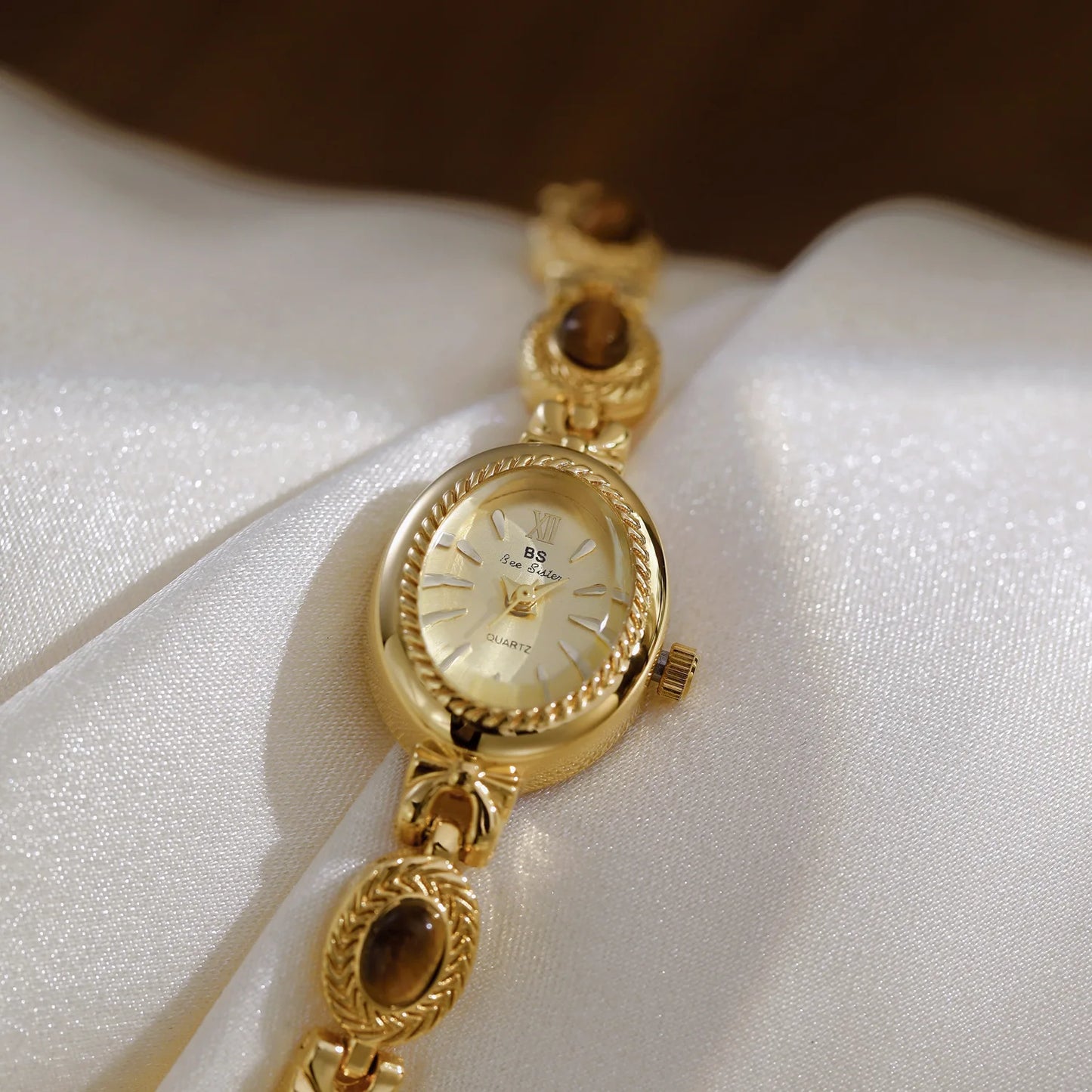 Elegant Women's Watch Jade Bracelet Small Clock Fashion Quartz Watches Luxury Golden Wristwatch Gifts For Women Original Brand