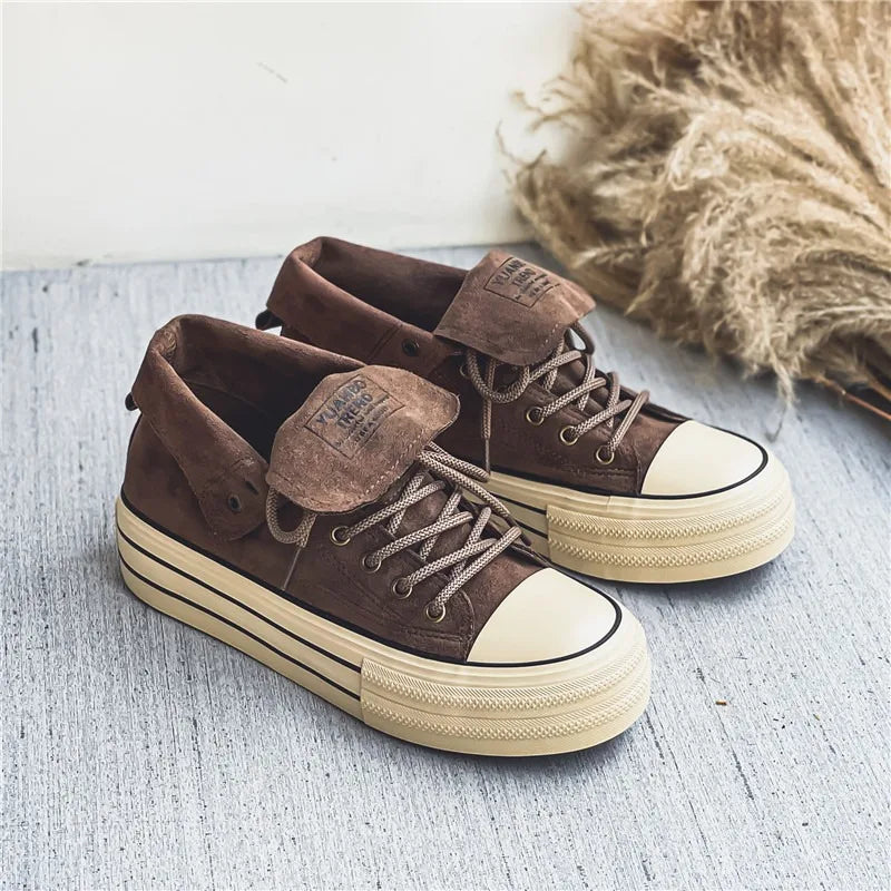 Couple Sneakers Classics Denim Canvas Shoes Fashion High Top Casual Shoes Platform Vulcanized Shoes for Men Lace Up Ankle Boots