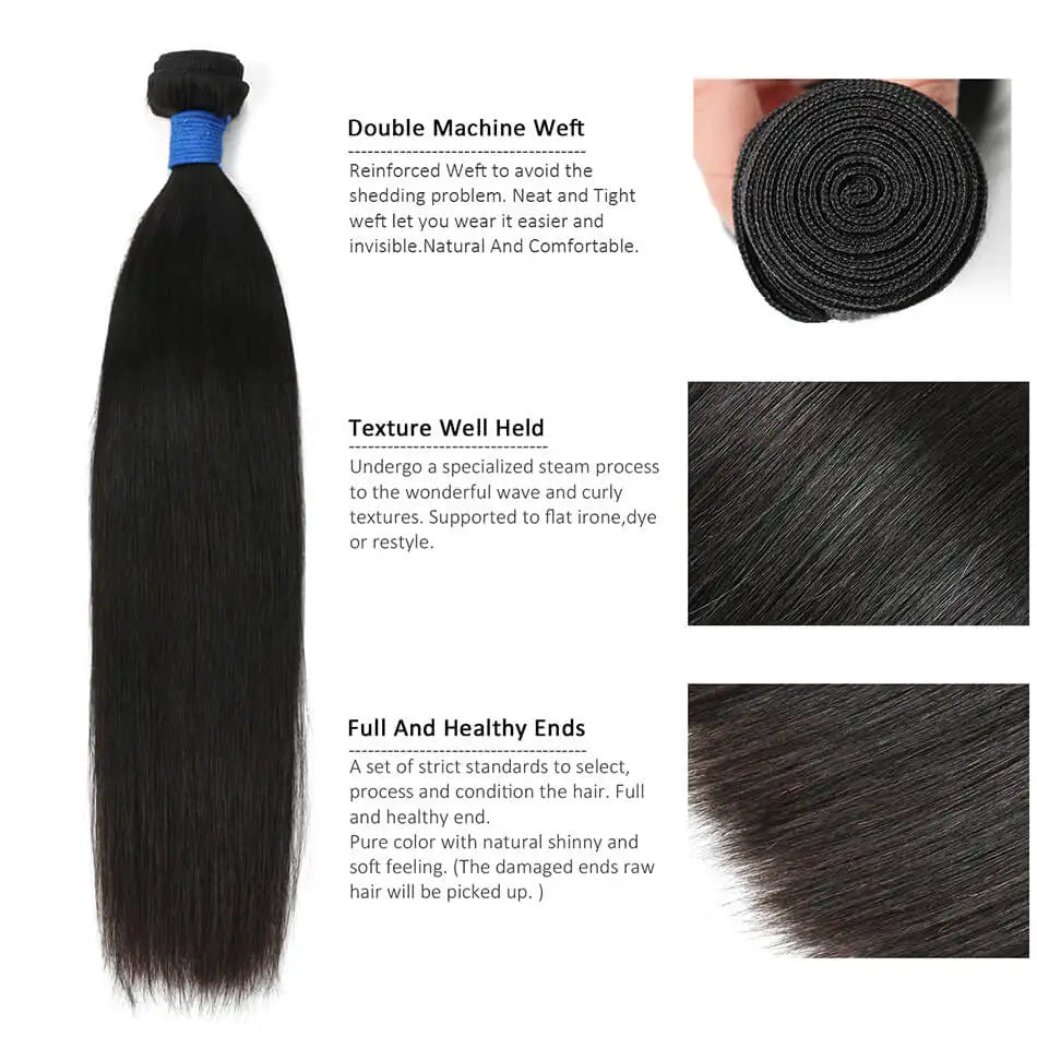 Straight Human Hair Weave Extensions Ombre Blonde Bundles Extensions 100g/Pcs 16"-28"  Straight Remy Skin Double Weft Hair