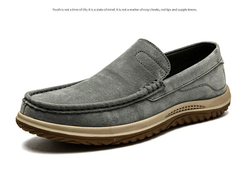 Men's Suede Casual Leather Shoes Fashionable Breathable Comfortable Driving Shoes Men Shoes