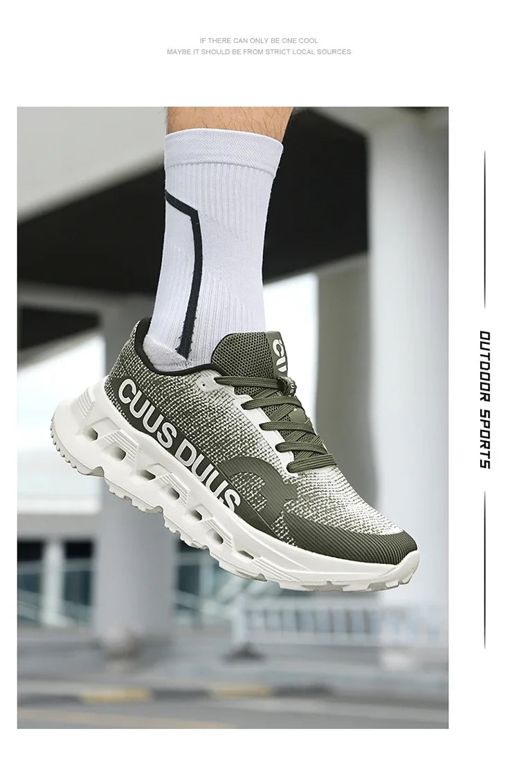 Men's Running Shoes Outdoor Couple Trainer Race Sneakers Off-road Shoes Cushioning Jogging Non-Slip Breathable Mesh Luxury Shoes