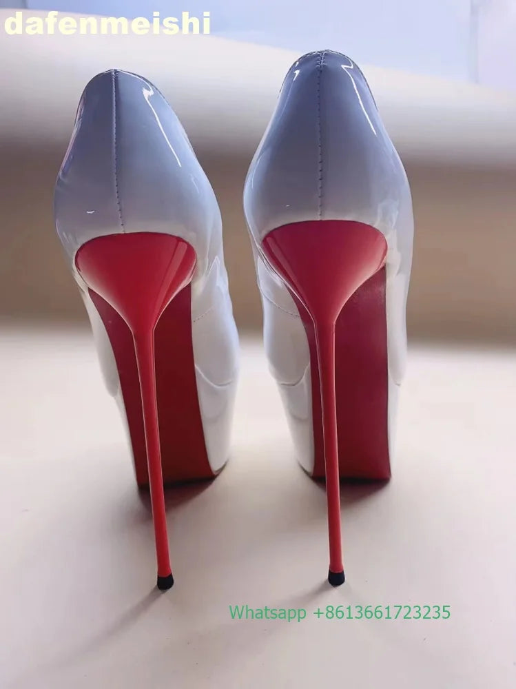Leopard Print/solid Color Platform Round Toe Fashion Sexy High Heels Super Thin High Heel Women Pumps Shallow Slip Women Shoes