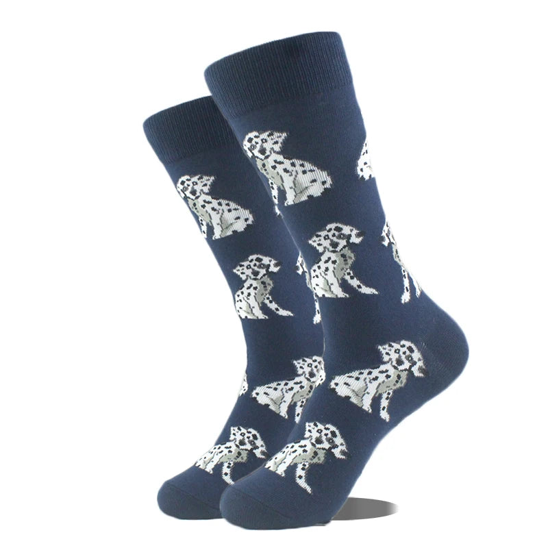 Cool Design Avocado Crew Socks Men Creative Eye Guitar Bus Pattern Sokken Duck Cat Fox Otter Animals Divertidos Chaussette Sox