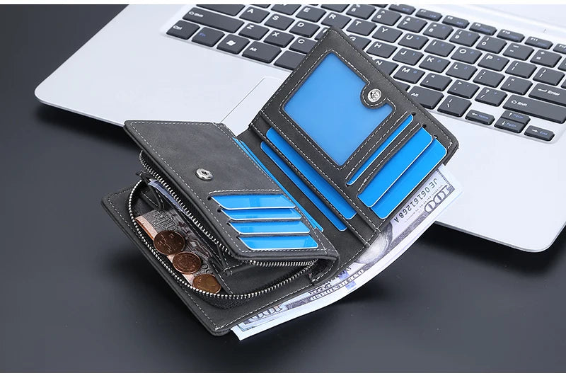 Baellerry New Men Wallets High Quality Brand Card Holder Short Male Purses Zipper Coin Pocket Large Capacity Men's Wallet
