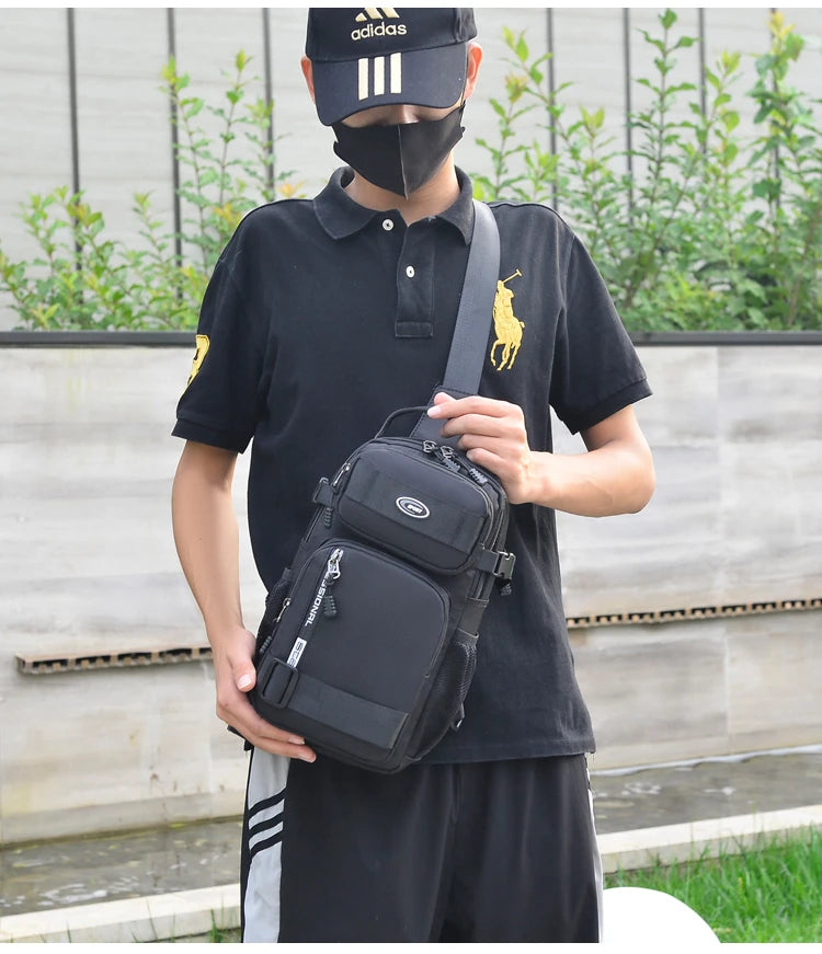 Large Capacity Men's Waist Packs Crossbody Bag High Quality Light Oxford Chest Pack Fashion Casual Men's Handbag Shoulder Bag