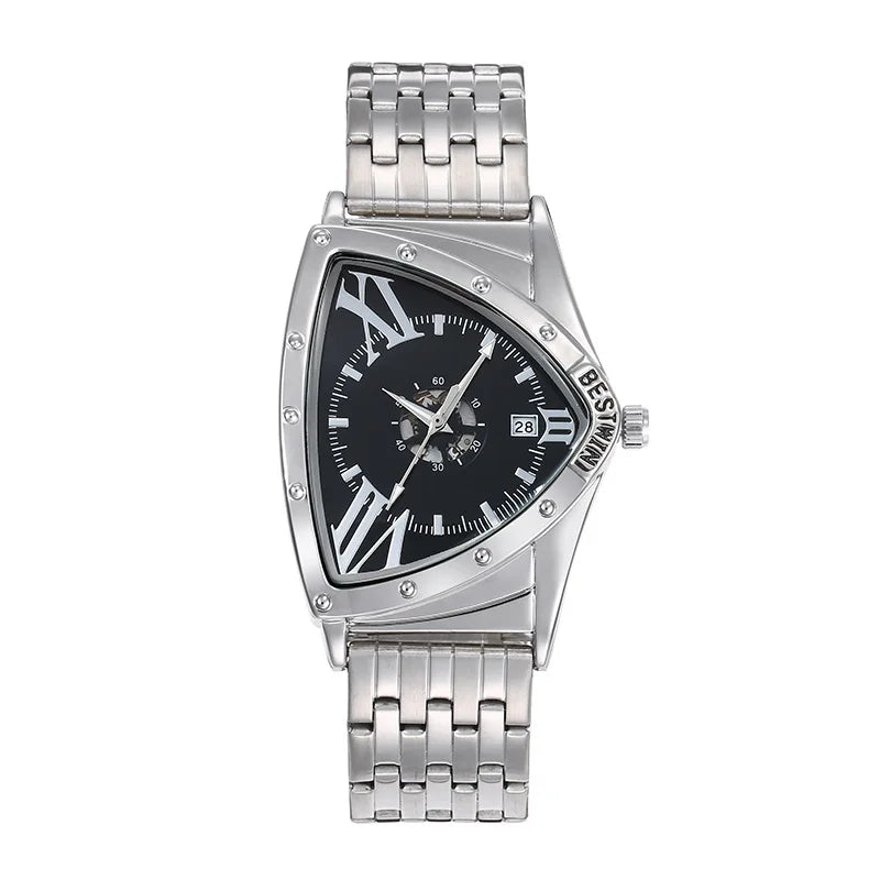Golden Triangle Men Quartz Watch Unique Design Luxury Watches For Male Clock Sports Waterproof Men Wrist Watches Stainless Steel