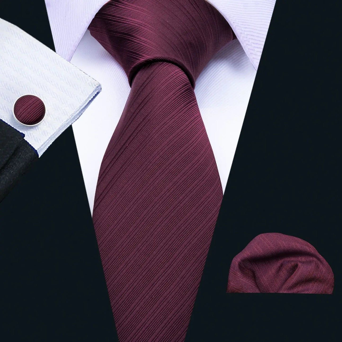 Exquisite Rust Red Silk Ties For Men Designer Pasiley High Quality Handkerchief Cufflinks Set Wedding Party Business Barry.Wang BAZAARHUBO