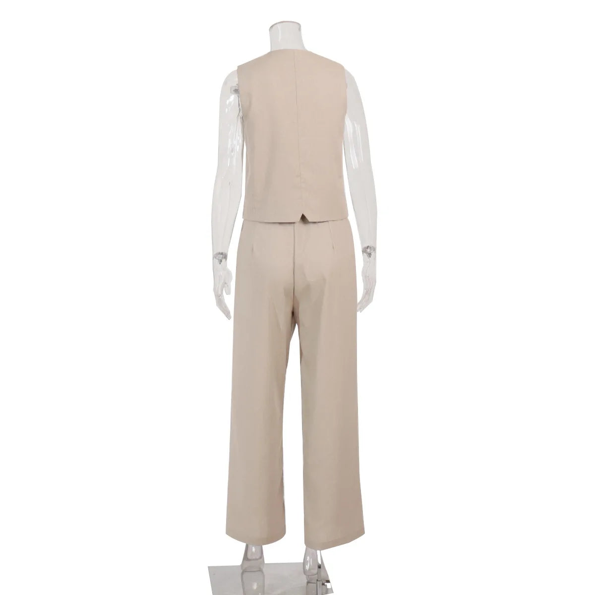 Sleeveless Vest Jacket Top Casual Pants Two-piece Set For Women's Wide Leg Pant Sets Sexy Summer Boho Cotton Linen Ladies Suits