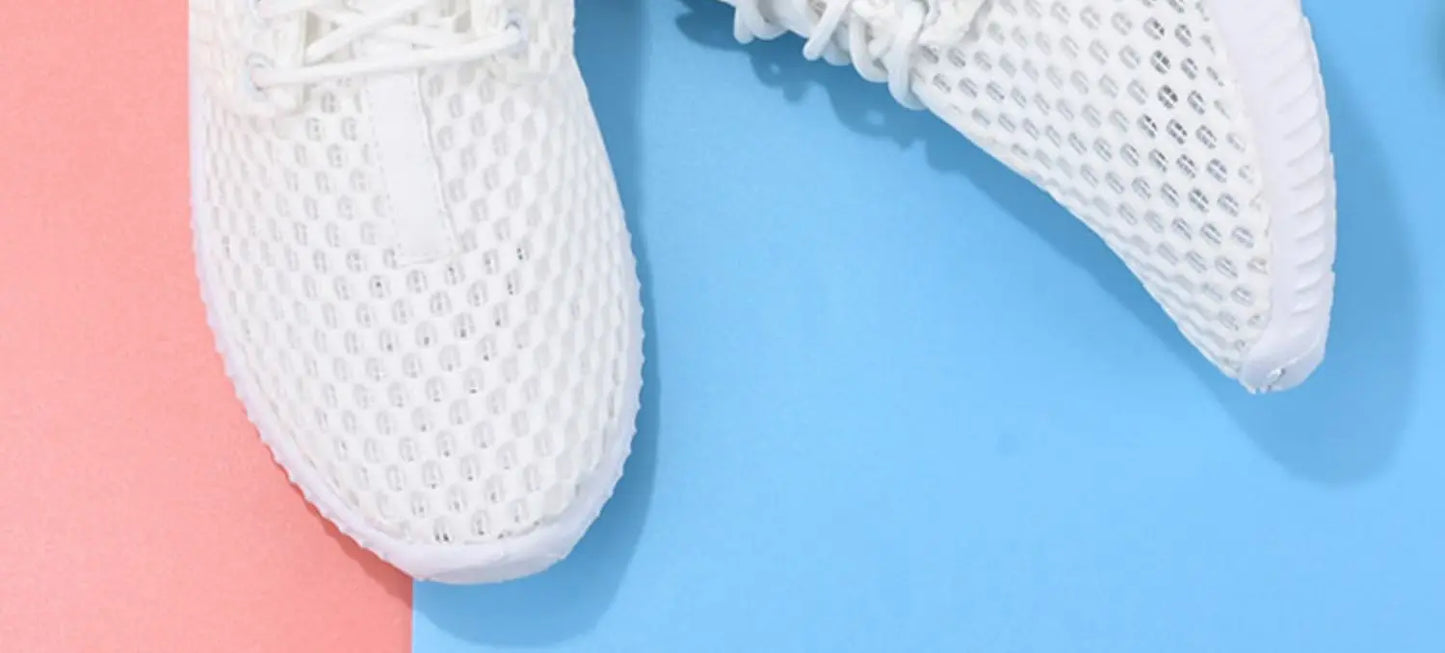 women's summer mesh shoes women's breathable mesh surface casual sports comfort mother's shoes anti slip soft sole  white shoe
