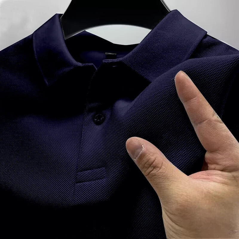 2026 Men's premium summer polo shirt, quick drying, breathable, casual, business fashion, sports, short sleeved, men's clothing