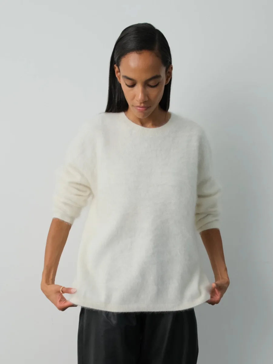 Blubelle Women's Autumn Winter Solid Color Knit Sweater O-Neck Long Sleeve Loose Fit Casual Relaxed Fashion Pullovers