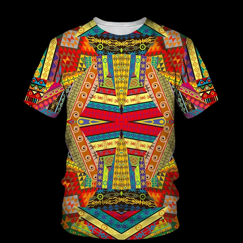 Men Women African T-Shirts Folk Customs Ethnic Style 3D Printed Fashion Oversized Short Sleeve T Shirt Kids Tees Tops Clothing