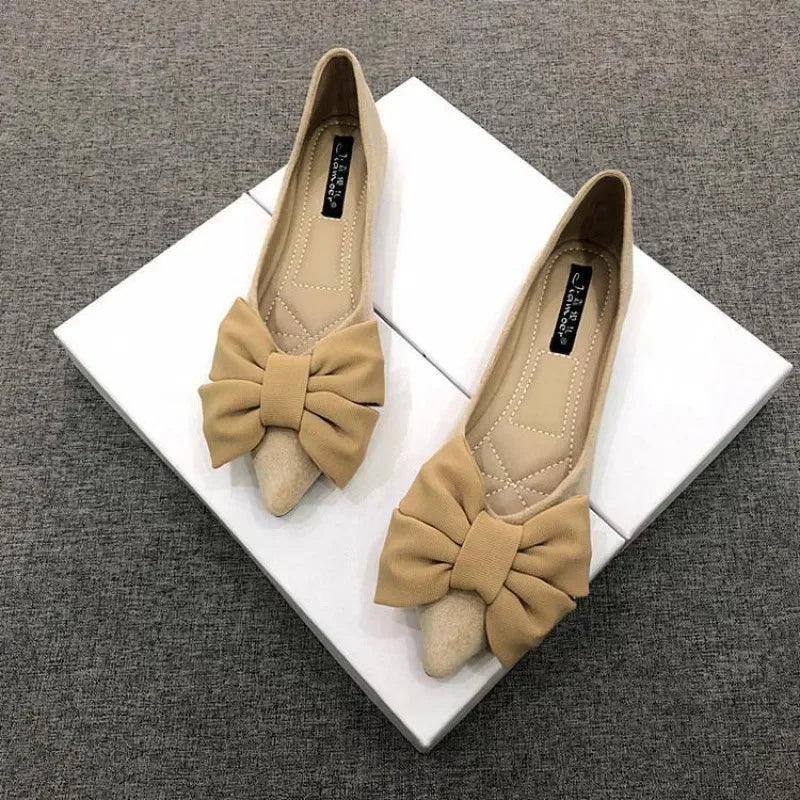 New Spring and Autumn Style Fashionable Comfortable and Versatile Women Shoes Casual Simple Wear-resistant Flat Bottom Bow Shoes