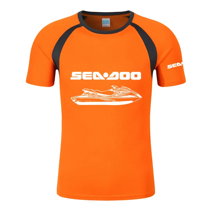 Sea Doo Seadoo Moto Men's New Printed Fashionable Summer T-shirt Cotton Raglan Short Sleeve Round Neck Streetwear Tops Clothing