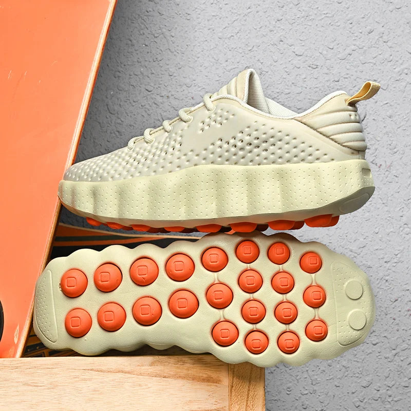 2026 Men's summer lightweight sports shoes, fashionable solid color versatile casual lace up  men's shoes