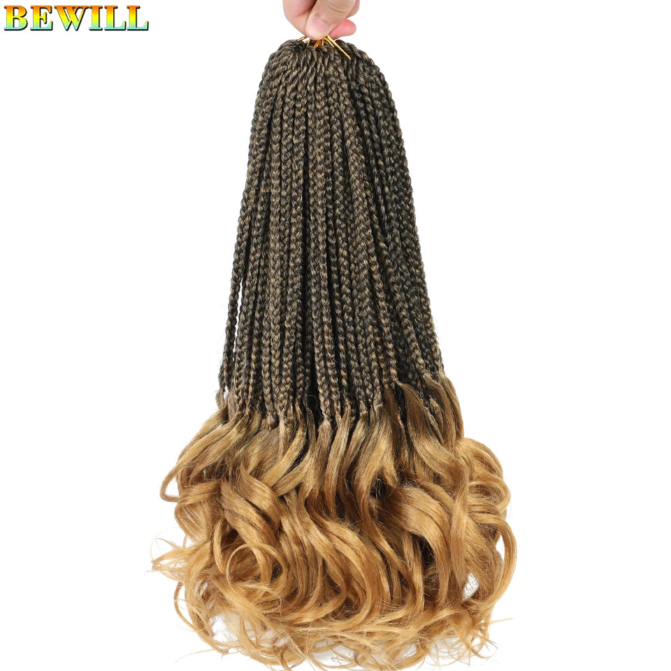 14 18 24 Inch French Curl Crochet Braids Boho Goddess French Curl Box Braids Crochet Hair Synthetic French Curly Braiding Hair