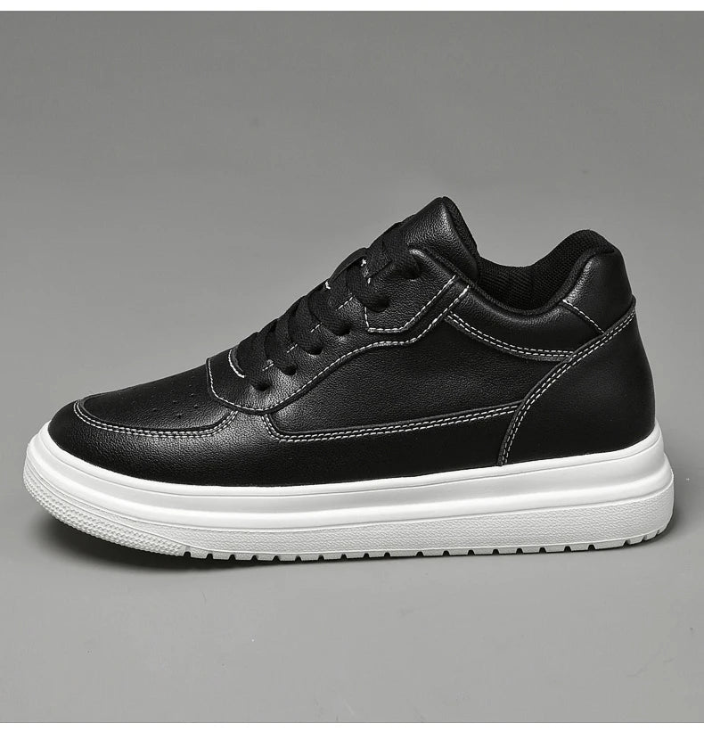 6 8 10cm Height Increasing Men Shoes High Quality Casual Leather Shoes Lace Up Platform Vulcanized Shoes Luxury Sneakers for Men