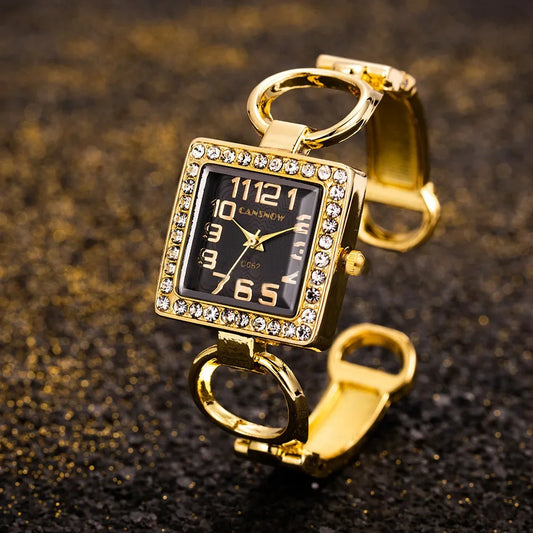 High Quality Fashion Women's Gold Watch Bangle Bracelet Stainless Steel Luxury Watches  Women Ladies Quartz Wristwatch Relogio