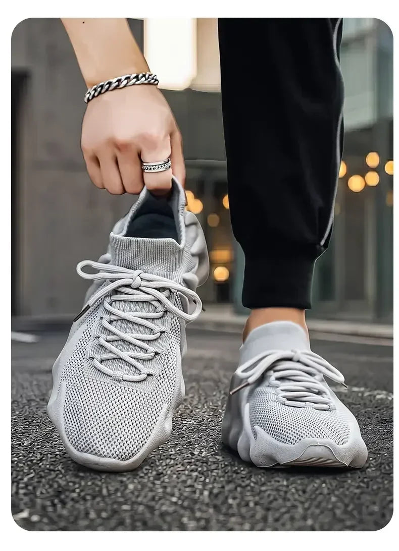 Men Sports Running Jogging Shoes Summer Casual Sneakers Outdoor Breathable Mesh For Women Light Shock-absorption Black Tennis