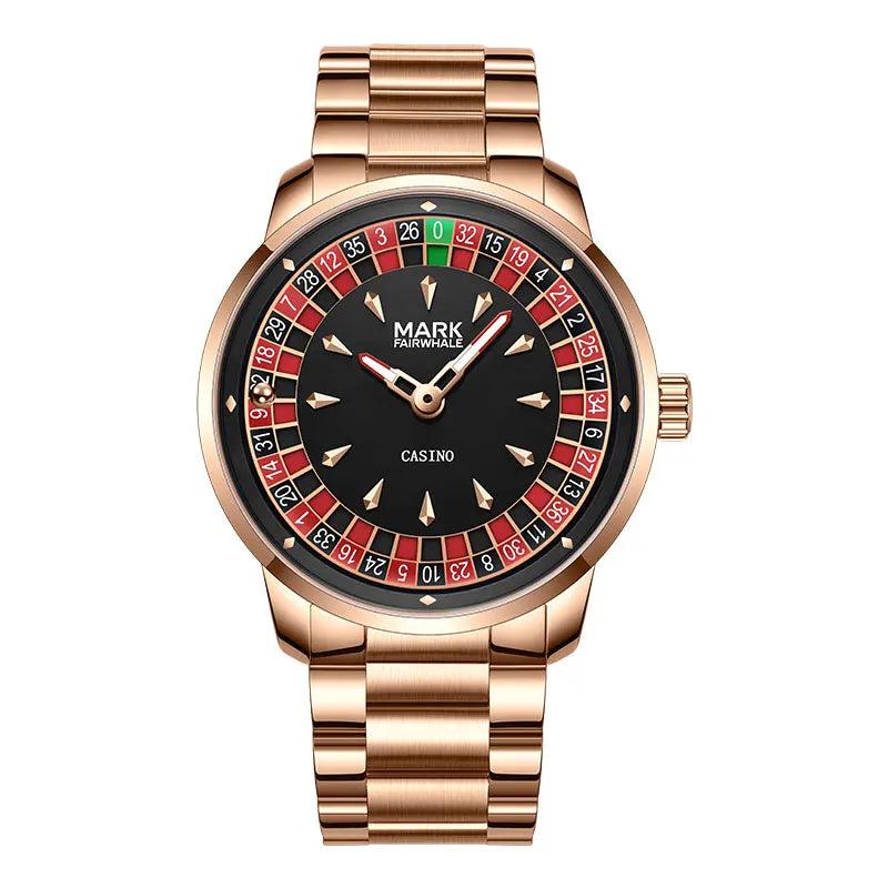 Mark Fairwhale 5031 Fashionable Roulette Men watch Trendy Night Light Waterproof Quartz Watch Light Luxury Watches for Men