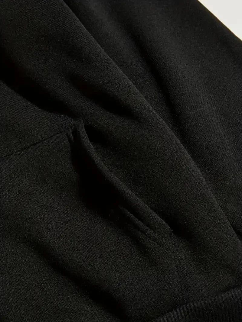 Men's autumn and winter casual fashion loose back poker card A graphic printed long sleeved hooded sweatshirt warm pullover BAZAARHUBO