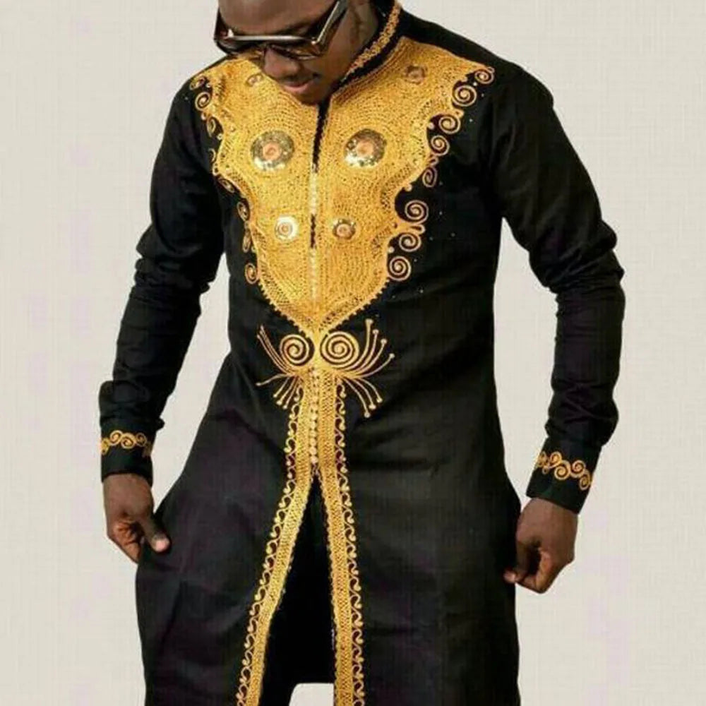 2026 Summer Fashion African Shirts for Men Slim Casual Shirt Tops Patchwork Design Ethnic Style Traditional Men's Clothing S-5XL