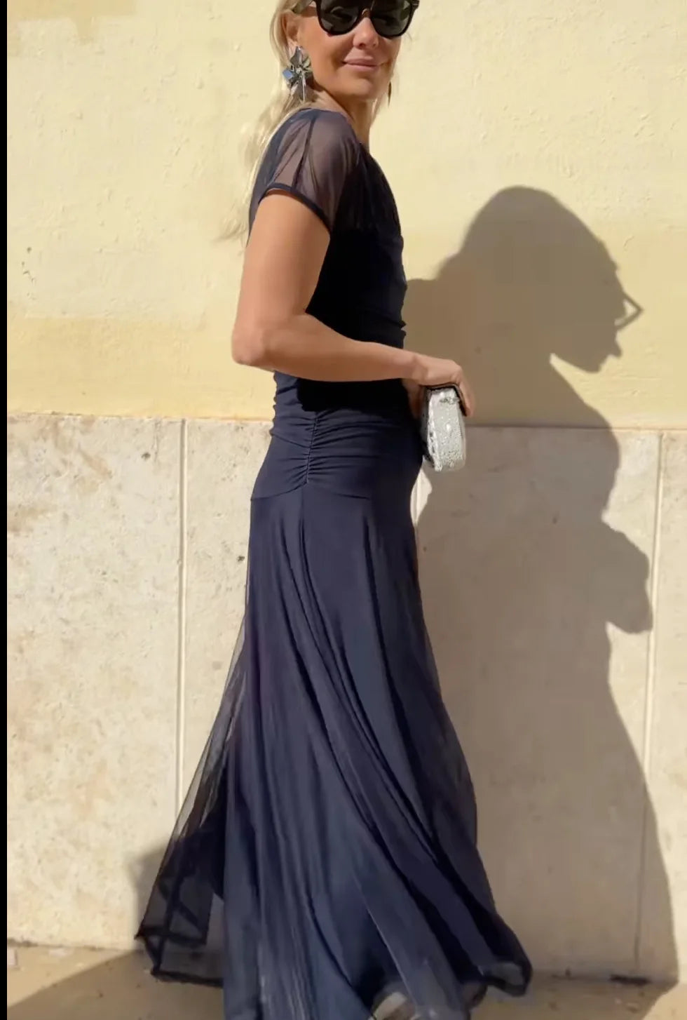 Foreign Style Streetwear For Woman Summer Streetwea O-neck Fashion Short Sleeves A-line Dresses Ladies Solid Big Hem Vestidos