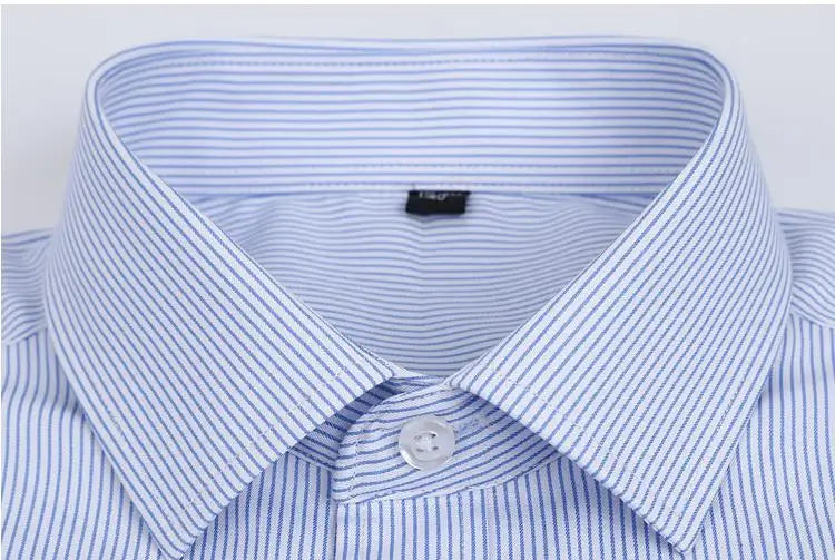 Quality Plus Size S To 8xl Formal Shirts for Men Striped Long Sleeved Non-iron Slim Fit Dress Shirts Twill Social Man's Clothing
