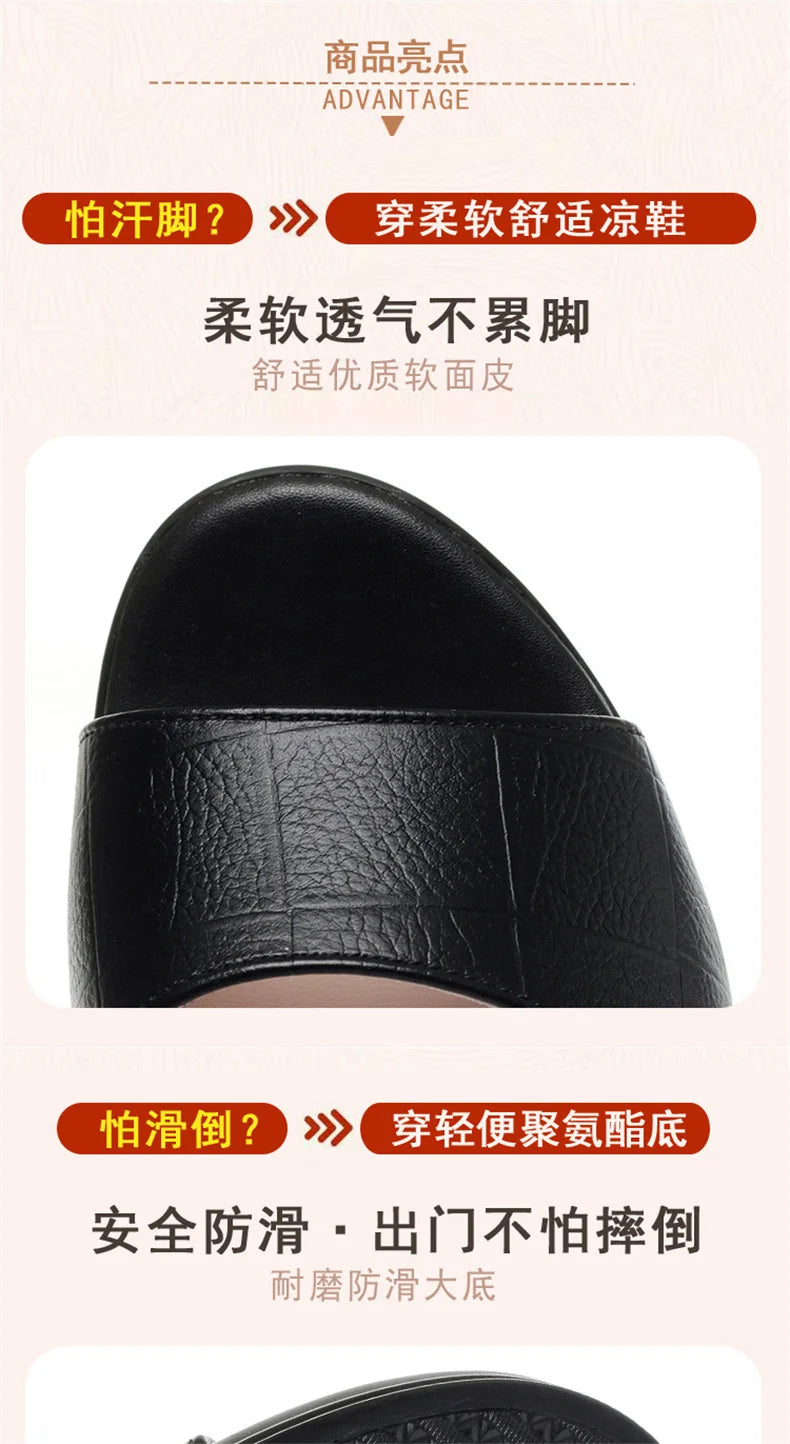 New Size 34-40  Summer Women Fashion Fish Mouth Platform High Heels Buckle Soft Bottom Sandals Waterproof Platform  Office Model