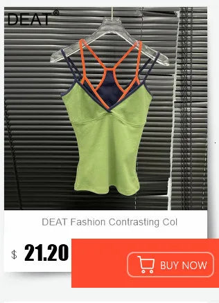DEAT Fashion Vintage Bandage Design Hollow Out PU Short Strapless Vest For Women Outwear High Street Tank Tops Female 11A04791