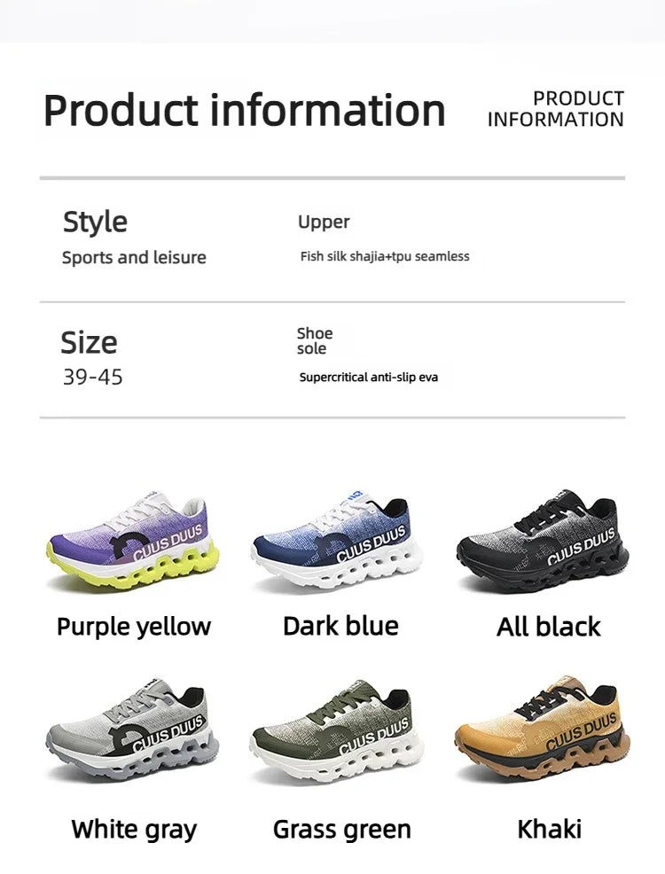 Men's Running Shoes Outdoor Couple Trainer Race Sneakers Off-road Shoes Cushioning Jogging Non-Slip Breathable Mesh Luxury Shoes