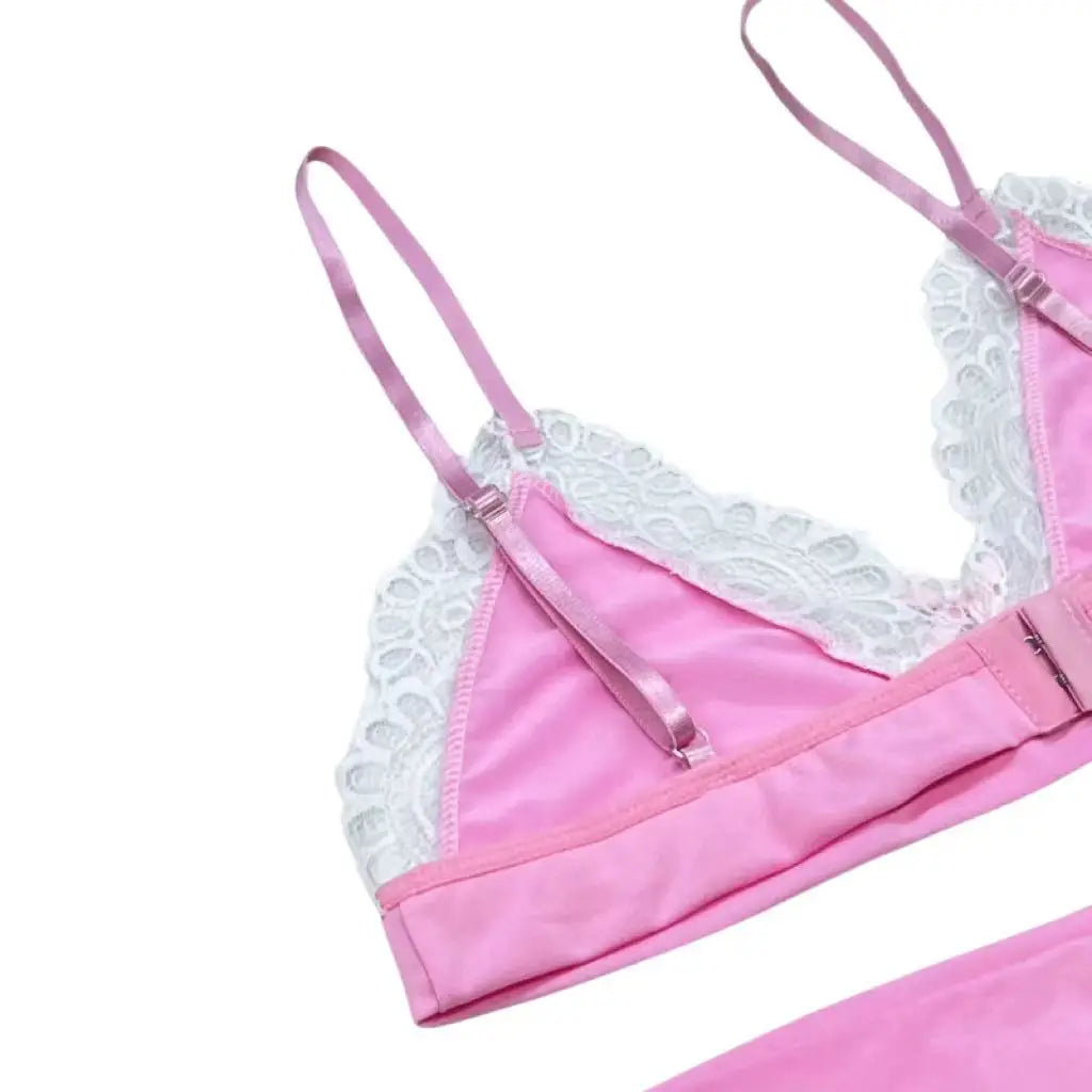 1 Set of 2 Pieces Men's Underwear: Sexy and Sexy Lace Underwear Set, Front Bow Bra&Lace Underwear,Transparent,Drag Queen