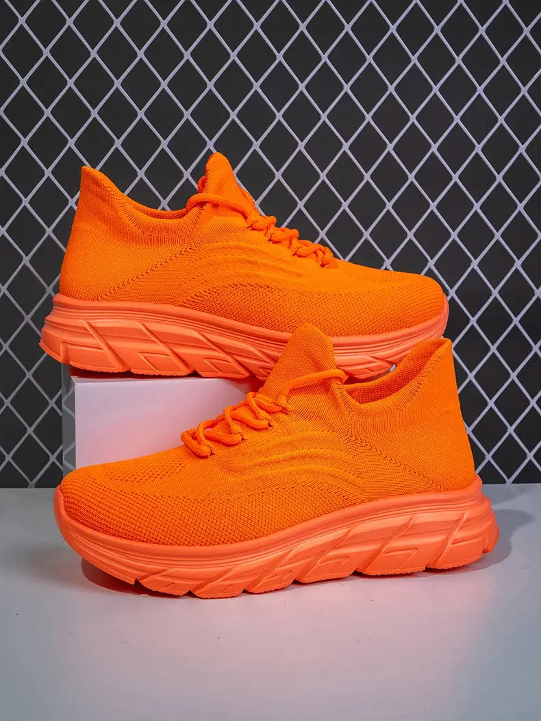 Men's Gray Running Shoes - Breathable Mesh Lace Cushioned Flat Boots Lightweight Sports Training Shoes Casual Style Design Shoes