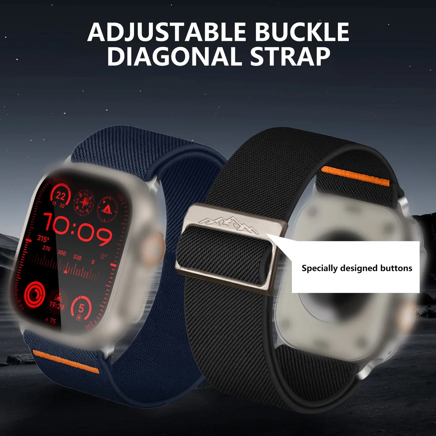 Nylon Strap for Apple Watch Ultra 2 Band 49mm 9 8 7 45mm 41mm 44mm 40mm 42mm Braided Elastic Bracelet for IWatch Series 6 SE 5 4