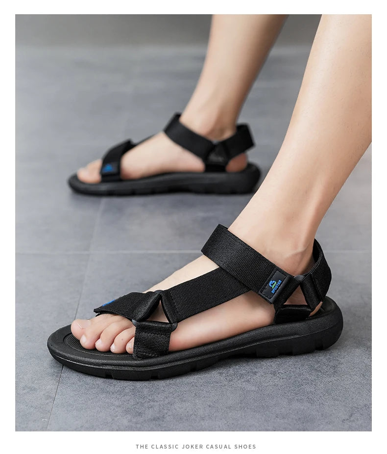 Men Summer New 2026 Casual Sports Sandals Outdoor Anti-slip Wear-resistant Soft-soled Slip-On Breathable Waterproof Beach Shoes