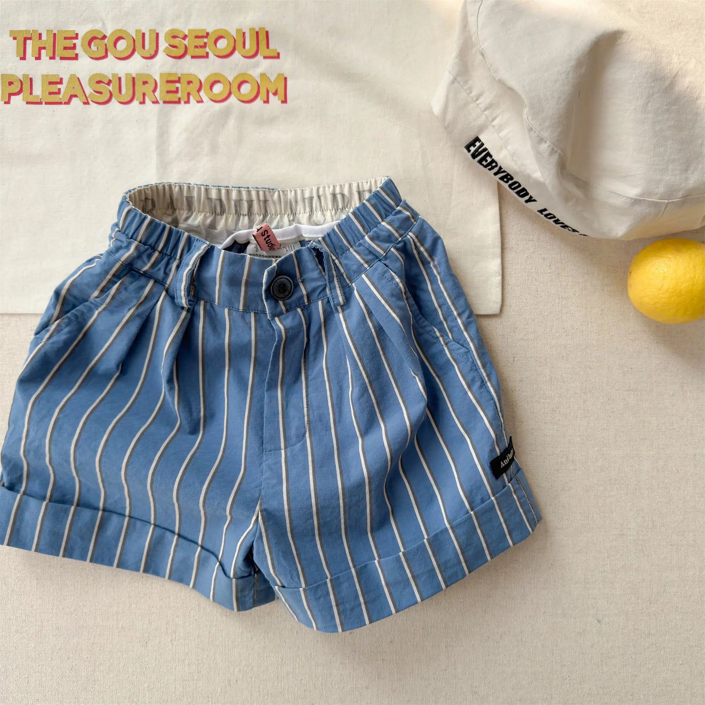 2026 Summer New Children Casual Striped Shorts Boys Girls Loose Shorts Thin Cotton Toddler Pants Fashion Kids Clothes