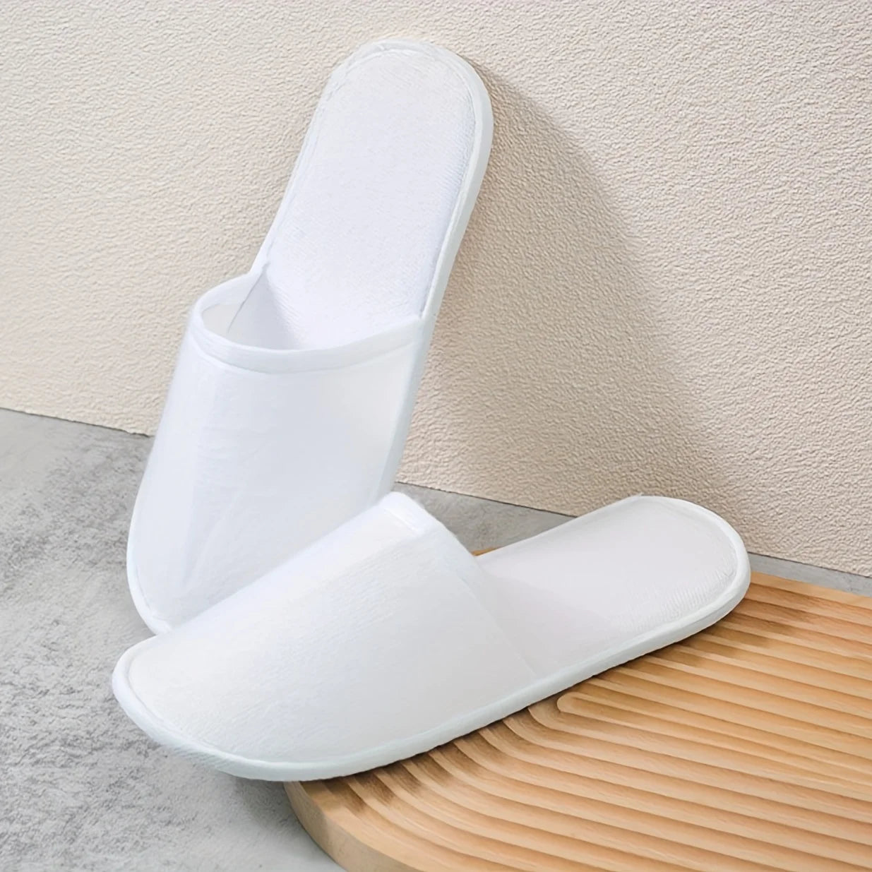 1/5/10pairs Disposable Slippers For Hotel Family Travel Beauty Salon Guests Unisex Portable Non Slip Non-woven Fabric Indoor