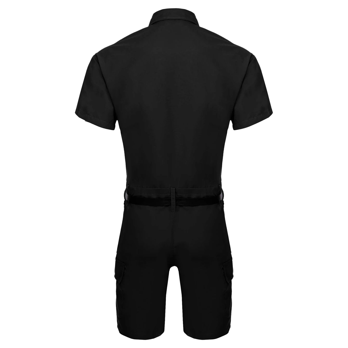Mens Overalls Work Cargo Jumpsuit with Purse And Belt Workshop Uniform Multi-pocket Shorts Bottom Coveralls Rompers Work Wear